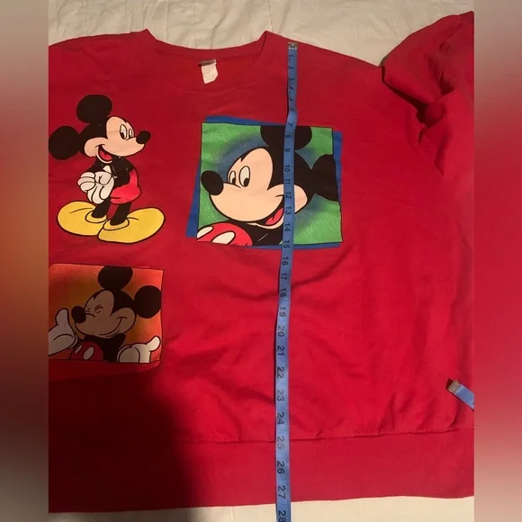 Vintage 90s Plus Size Disney Mickey Mouse Sweatshirt Rare 3X find! Red - Picture 8 of 8